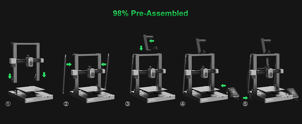 3D tiskárna Artillery Sidewinder X4 Pro, 240*240*260 mm, rychlost tisku 500 mm/s, lineární kolejnice v ose X a Y, extruder s přímým pohonem, automatické nivelace s 81 body, dvojitá táhla, tryska s automatickým čištěním