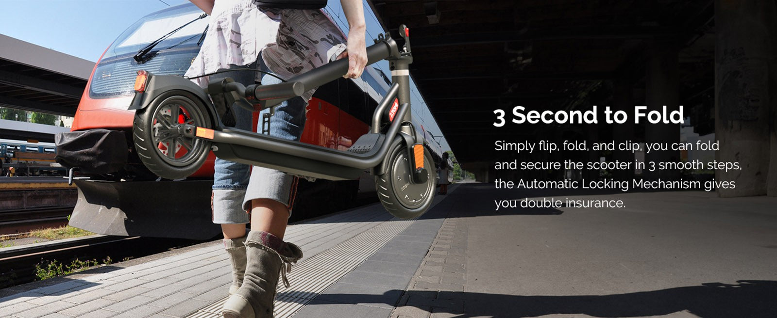 Elektrická koloběžka Atomi E20, 8,5 palce, vzduchové pneumatiky, motor 250 W (max. výkon 500 W), baterie 36 V 7,5 Ah, dojezd 30 km, dvojitá brzda, 120 kg