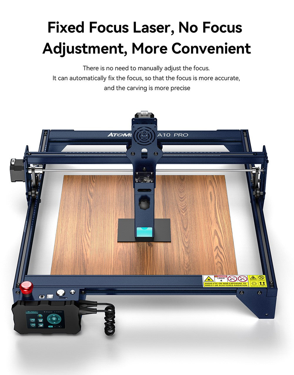 Laserová gravírka ATOMSTACK A10 Pro 10W, vysoká přesnost 0,01 mm, pevné ostření, dvojitý kompresní bod, 410*400 mm