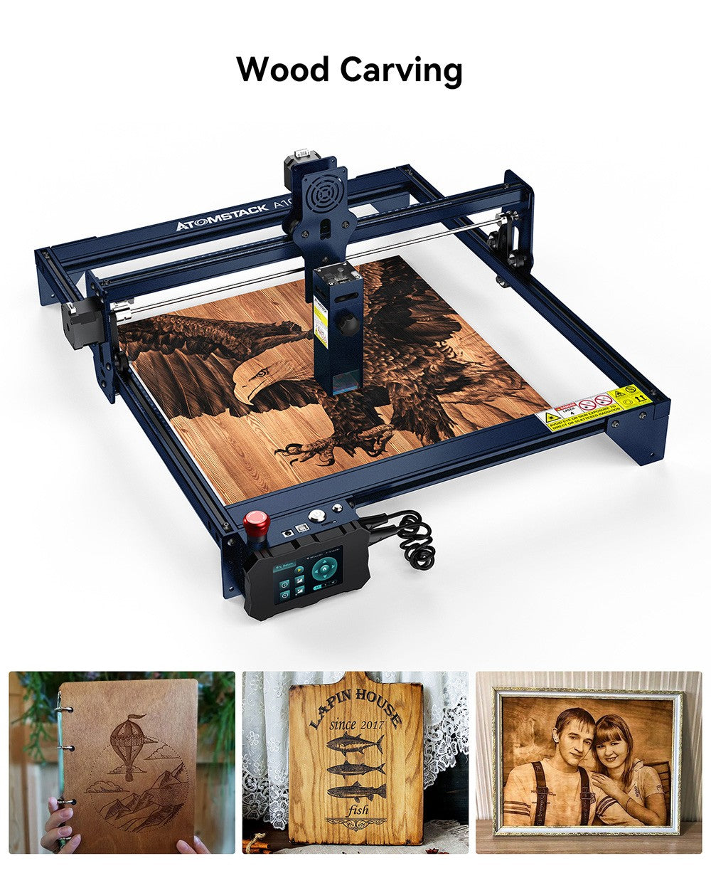 Laserová gravírka ATOMSTACK A10 Pro 10W, vysoká přesnost 0,01 mm, pevné ostření, dvojitý kompresní bod, 410*400 mm