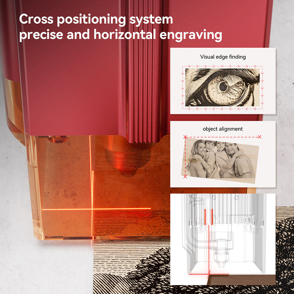 Laserová gravírka/řezačka ATOMSTACK A12 PRO 12W, pevné zaostření, přesnost gravírování 0,02 mm, rychlost gravírování 600 mm/s, 32bitová základní deska, křížové laserové polohování, ovládání aplikací, 365x305 mm