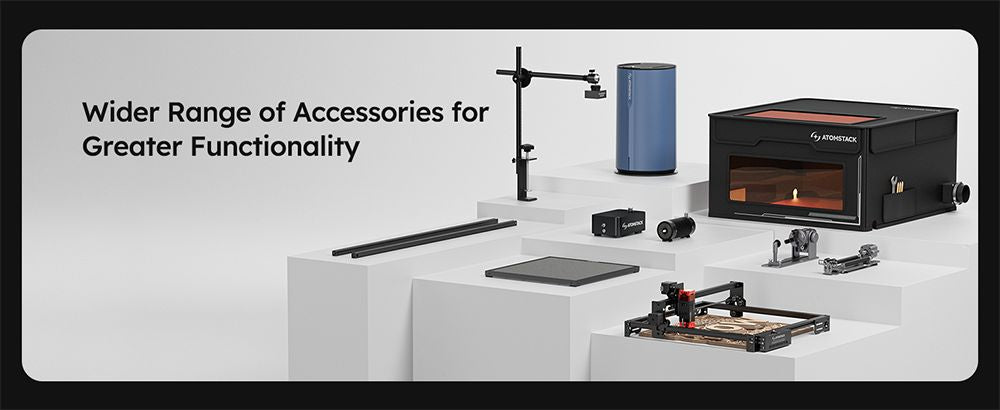 Laserový gravírovací stroj ATOMSTACK A5 Pro V2 5W, vysoká rychlost 400 mm/s, přesnost 0,01 mm, 5 mm dřevo, 3 mm černý akryl v jednom průchodu, 410*380 mm