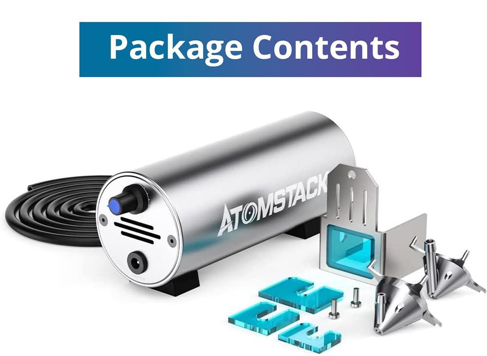 Sada pro podporu vzduchu ATOMSTACK F30, nastavitelný průtok vzduchu 10–30 l/min