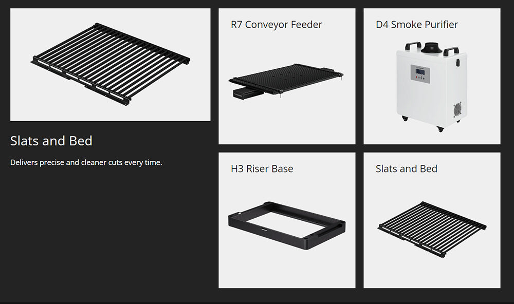 Laserová gravírka ATOMSTACK Hurricane CO2 třídy 1, výkon 55 W, přesnost 0,01 mm, rychlost gravírování 600 mm/s, 500*300 mm, viditelný červený indikátor, 5MP kamera, automatický hasicí přístroj, systém odvodu kouře