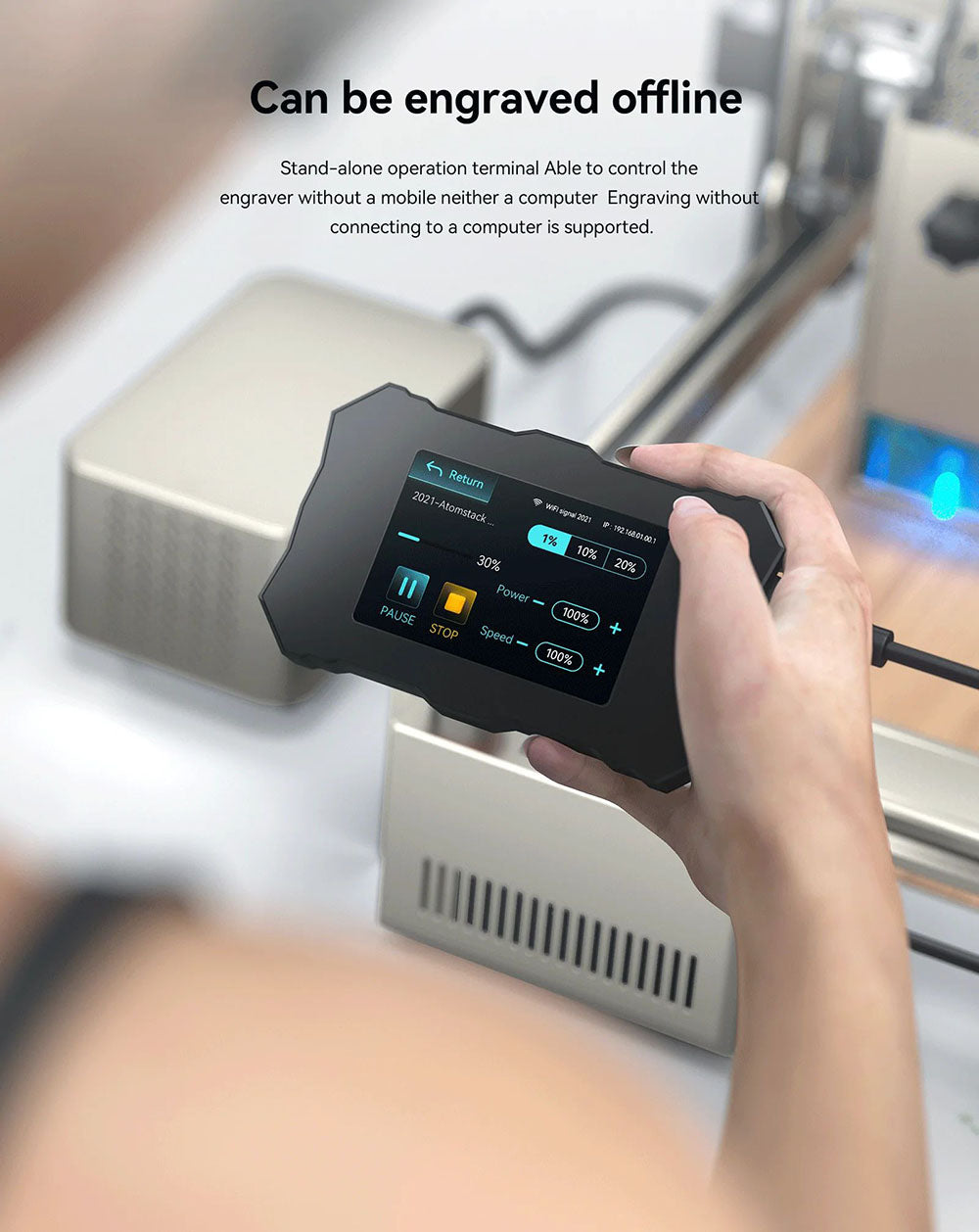 ATOMSTACK S20 Pro 20W laserová gravírka a řezačka s asistenčními sadami pro vzduch, volné ostření, čtyřjádrový diodový laser, offline gravírování - USA