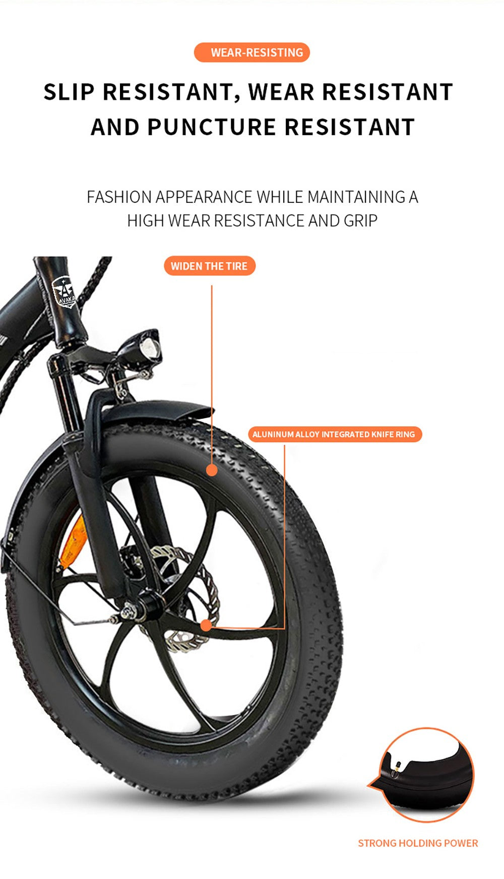 Skládací elektrické kolo AVAKA BZ20 PLUS, tlusté pneumatiky 20*3,0 palce, bezkartáčový motor 500 W, maximální rychlost 25 km/h, baterie 48 V 18,2 Ah, dojezd 100 km, maximální zatížení 120 kg, dvojitá kotoučová brzda Shimano, 7 rychlostí, vodotěsný LCD displej IP54, jednodílné kolo - černé