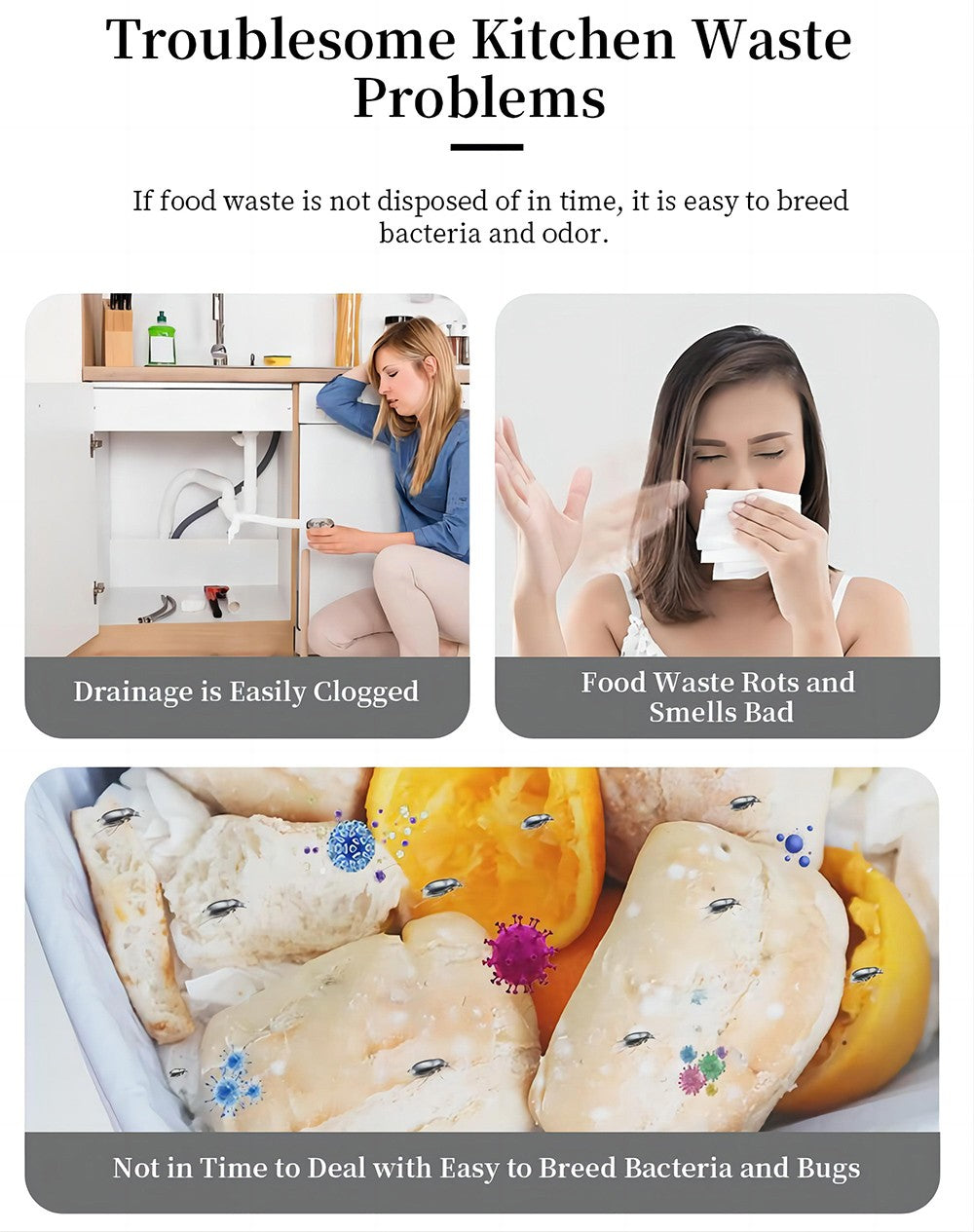 Kuchyňský kompostér BEECO HQD-314Pro, objem 3,3 l, přeměna odpadu na přírodní hnojivo, vestavěné UVC světlo, dětský zámek, LCD displej