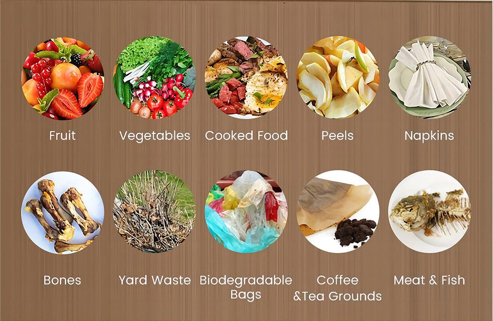 Kuchyňský kompostér BEECO HQD-314Pro, objem 3,3 l, přeměna odpadu na přírodní hnojivo, vestavěné UVC světlo, dětský zámek, LCD displej