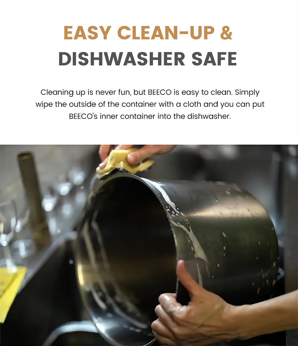 Kuchyňský kompostér BEECO HQD-314Pro, objem 3,3 l, přeměna odpadu na přírodní hnojivo, vestavěné UVC světlo, dětský zámek, LCD displej