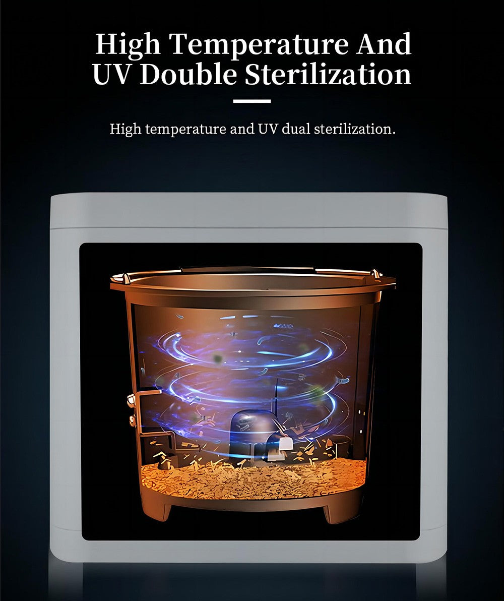 Kuchyňský kompostér BEECO HQD-314Pro, objem 3,3 l, přeměna odpadu na přírodní hnojivo, vestavěné UVC světlo, dětský zámek, LCD displej