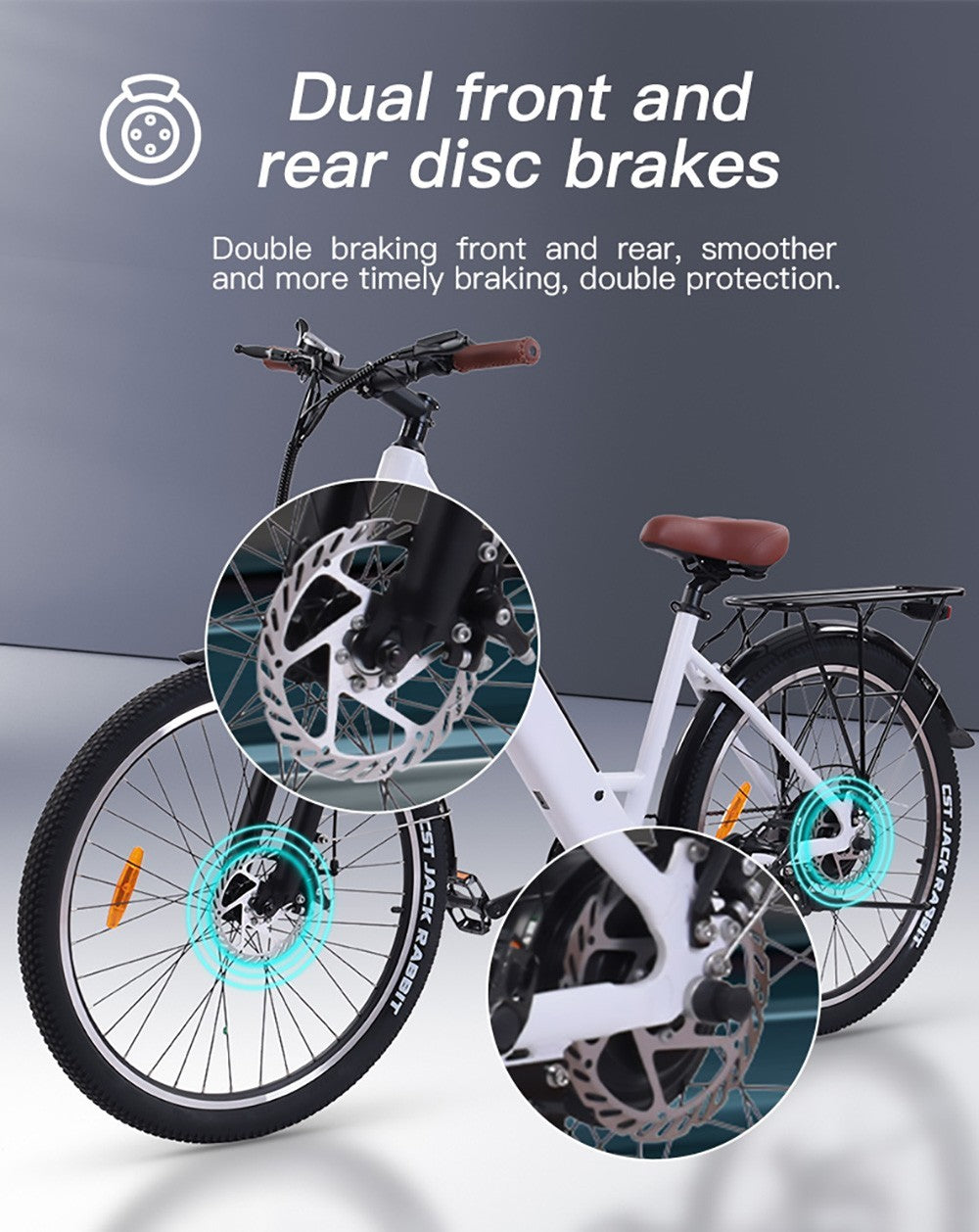 Elektrokolo Bezior M3, motor 48 V 500 W, maximální rychlost 32 km/h, baterie 10,4 Ah, maximální dojezd 60 km, pneumatiky 26*2,1'' CST, řazení Shimano 7 rychlostí - černé