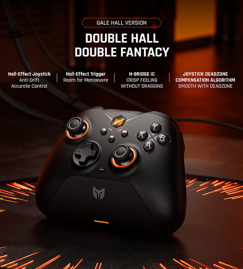 Bezdrátový herní ovladač BIGBIG WON GALE HALL, 3 režimy připojení, joysticky a spouštěče Hall, kompatibilní se Switch / PC / iOS / Android