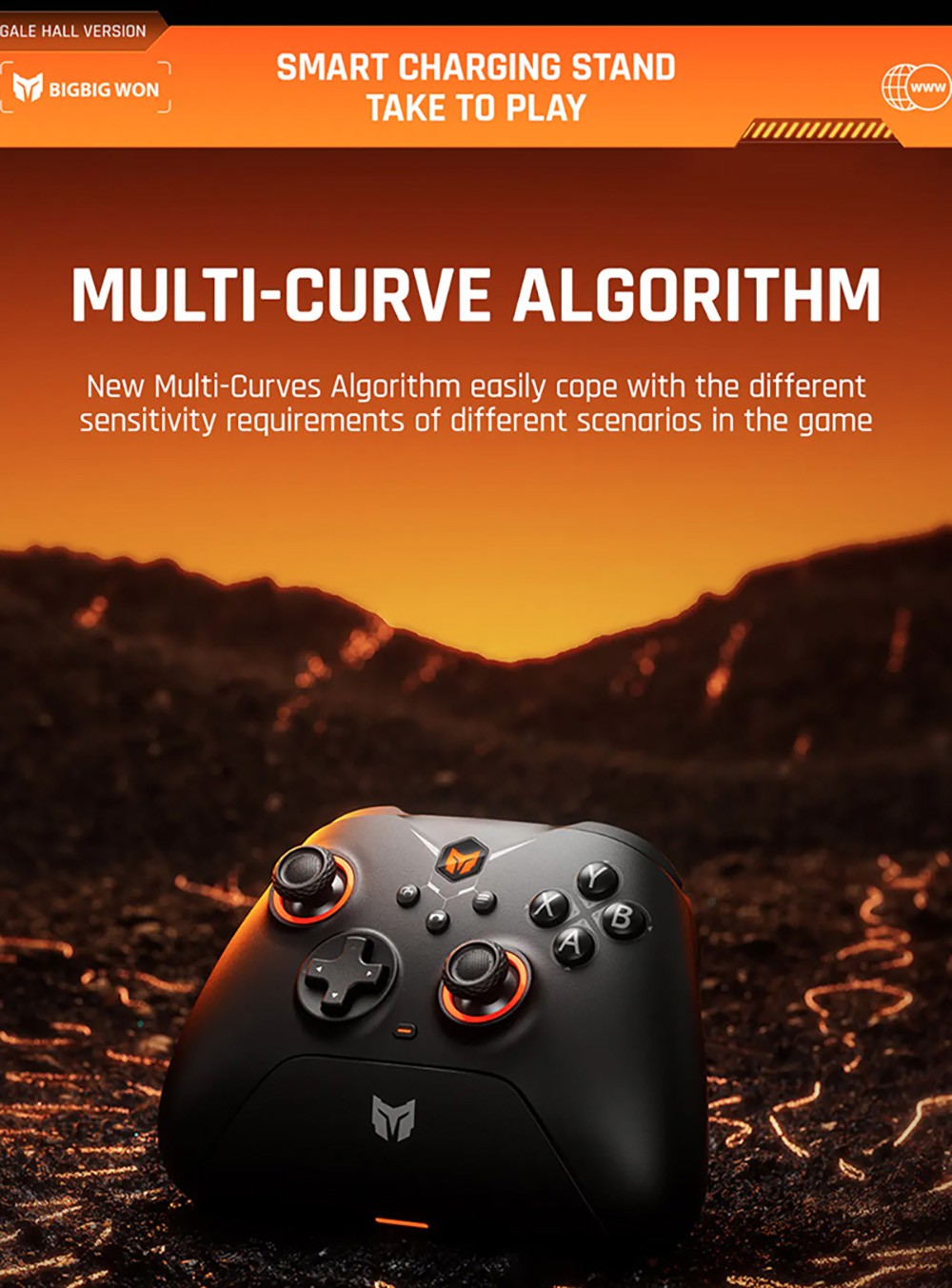 Bezdrátový herní ovladač BIGBIG WON GALE HALL, 3 režimy připojení, joysticky a spouštěče Hall, kompatibilní se Switch / PC / iOS / Android