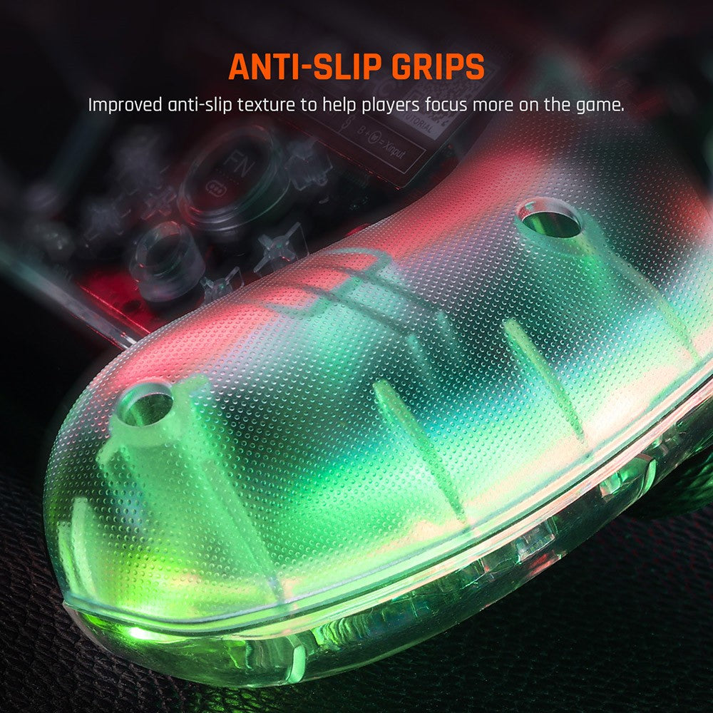 Drátový herní ovladač BIGBIG WON Rainbow Lite, RGB podsvícení, vlastní tlačítka, kompatibilní se Switch / Windows 10 a 11 PC