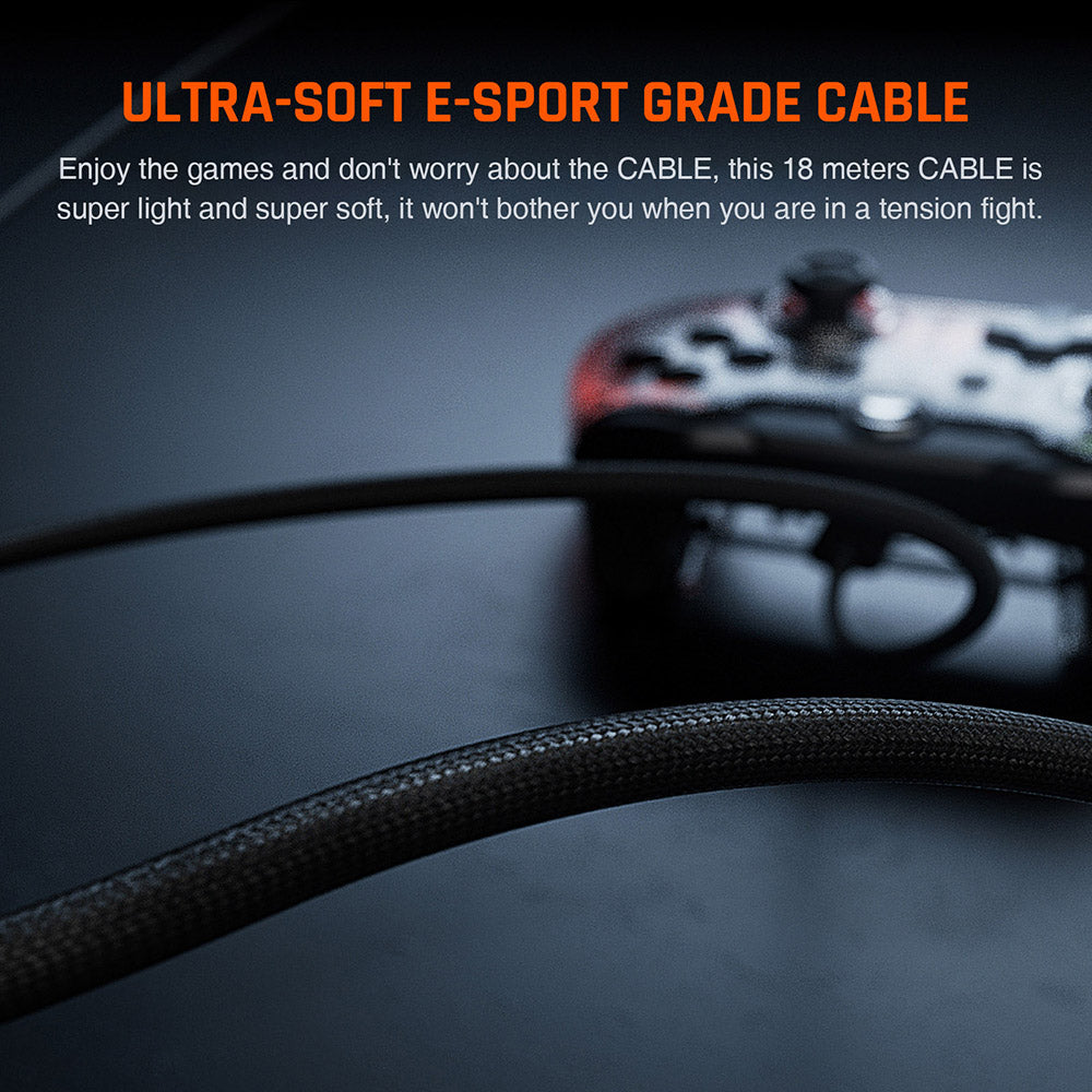 Drátový herní ovladač BIGBIG WON Rainbow Lite, RGB podsvícení, vlastní tlačítka, kompatibilní se Switch / Windows 10 a 11 PC