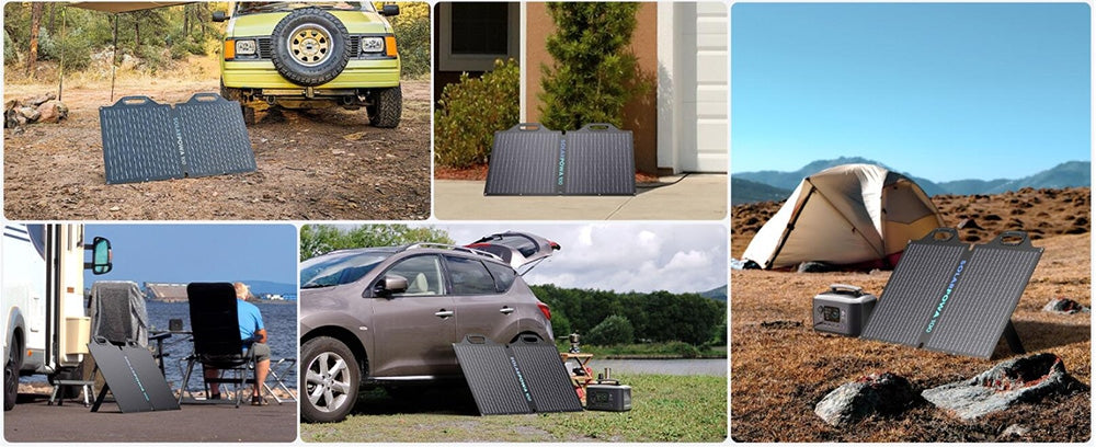 Skládací solární panel Bigblue SolarPowa 100 100W s výklopnými stojánky, 23,5% konverzní poměr energie, vodotěsný IP65