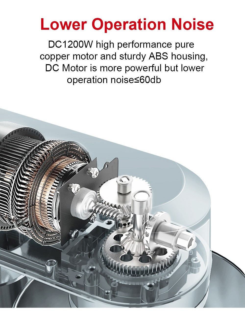 BioloMix BM601 1200W kuchyňský stojan na potraviny, metla na smetanu a vejce, hnětač těsta na dort, objem 6 l, mísa z nerezové oceli, 6 rychlostí, LED displej - šedý