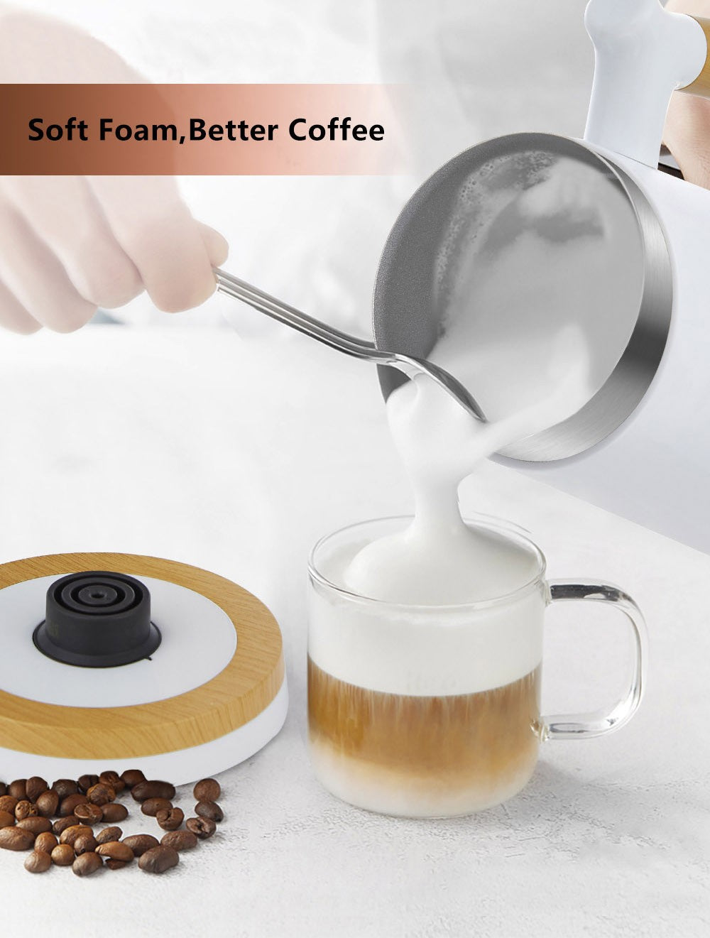 BioloMix BN11 4v1 napěňovač horkého a studeného mléka, objem pěny 150 ml, ohřívací kapacita 300 ml