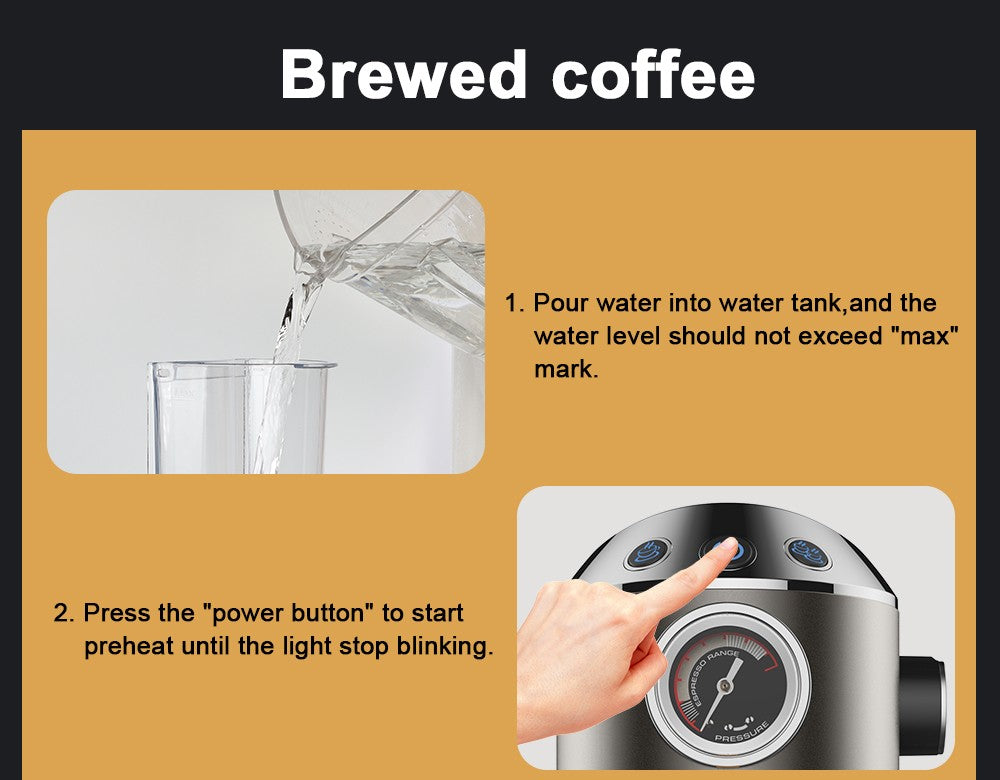 Poloautomatický kávovar BioloMix CM7008 s tryskou na napěňování mléka, tlak 20 barů, nádržka na vodu 1,1 l, jeden/dvojitý šálek