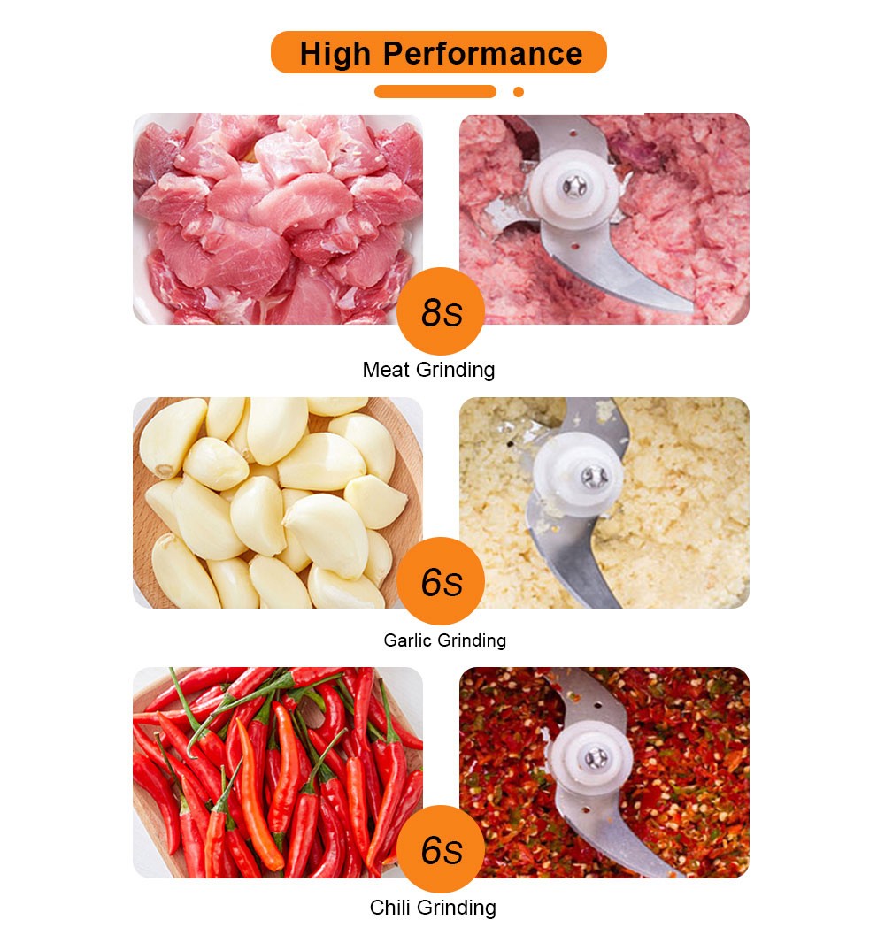 Elektrický mlýnek na maso BioloMix CP615, nízká/vysoká rychlost, 2 rychlosti, motor 500 W, velká kapacita 2 l