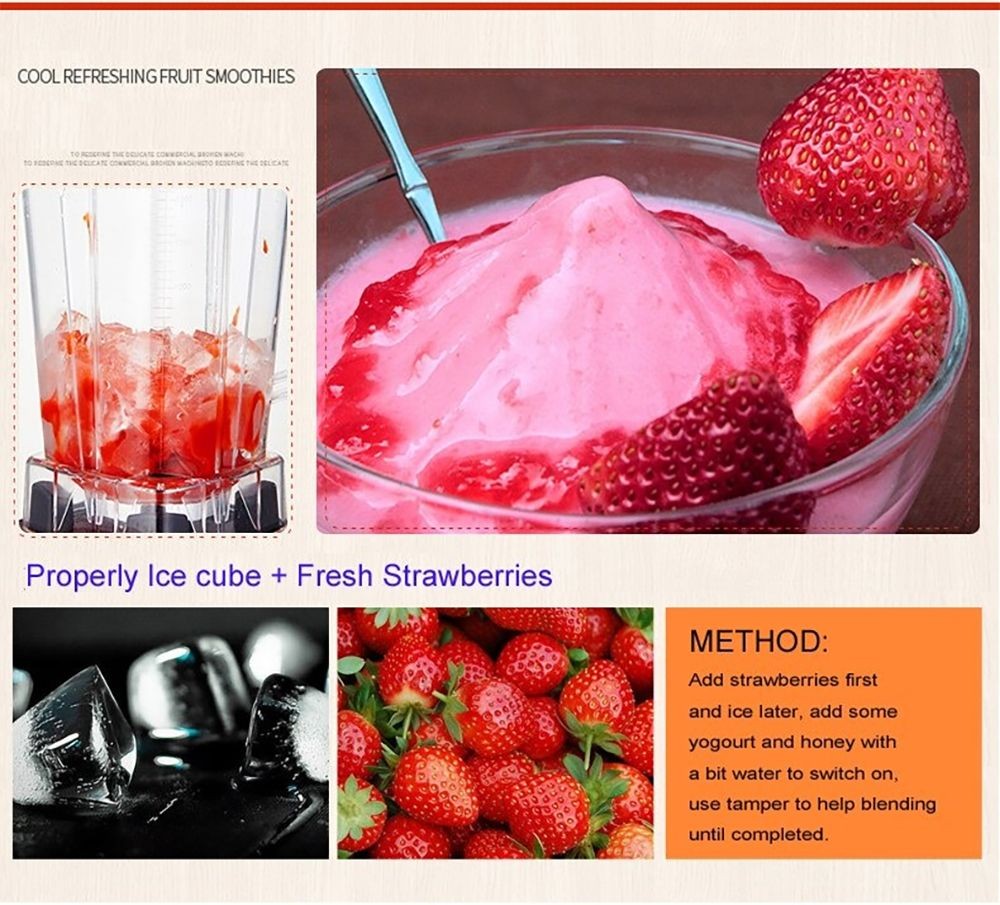 Mixér BioloMix G5200, 2200W smoothie mixér, objem 2 l, nastavitelná rychlost - černý