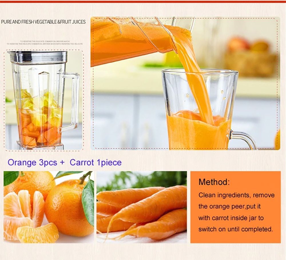 Mixér BioloMix G5200, 2200W smoothie mixér, objem 2 l, nastavitelná rychlost - černý