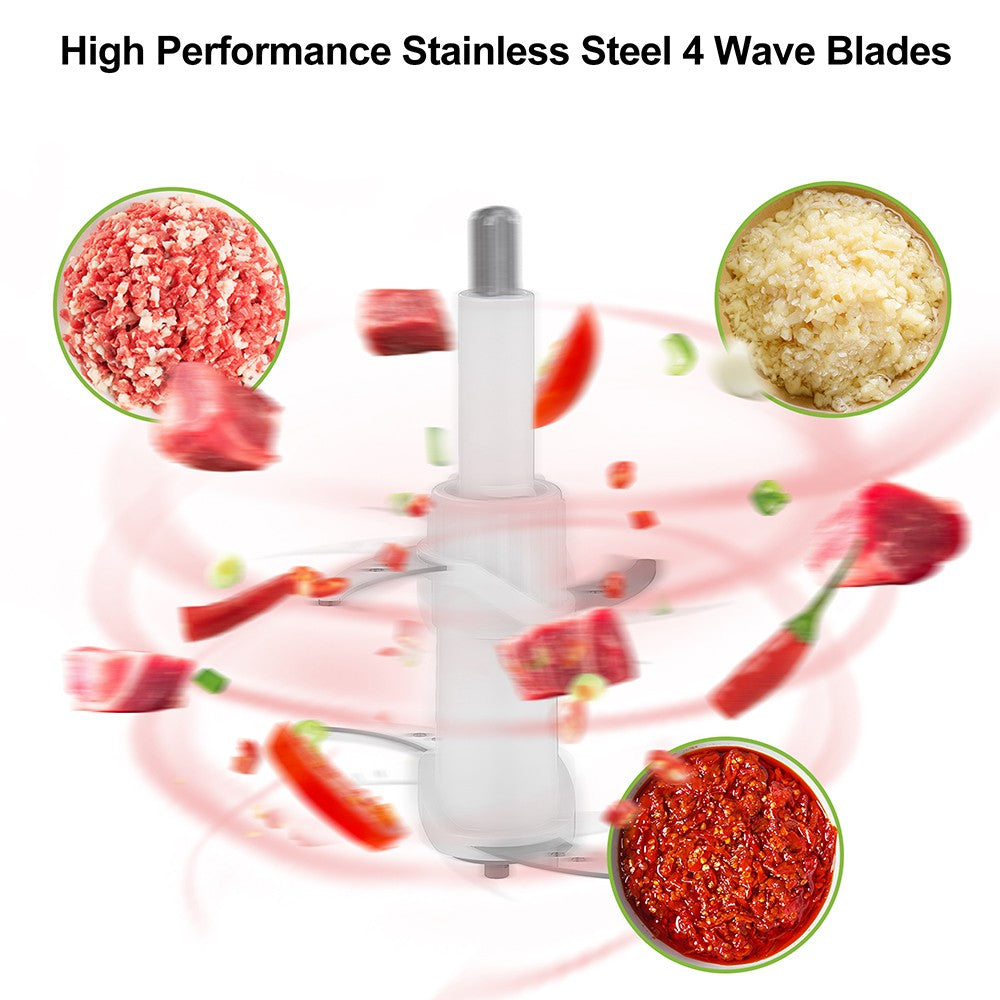 Elektrický sekáček na maso BioloMix P6001 500W, skleněná mísa 1,8 l, kuchyňský robot, mlýnek, dvě rychlosti, na zeleninu, cibuli a česnek