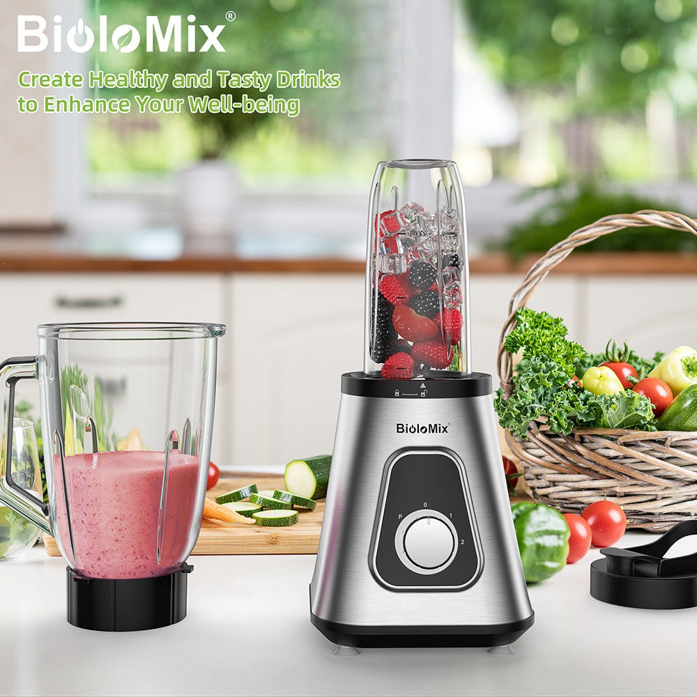 Smoothie mixér BioloMix SF701 1300W s 1,5l skleněnou nádobou, 2 rychlostními stupni a pulzní funkcí