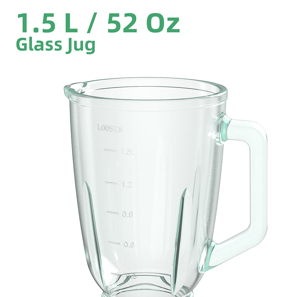 Smoothie mixér BioloMix SF701 1300W s 1,5l skleněnou nádobou, 2 rychlostními stupni a pulzní funkcí