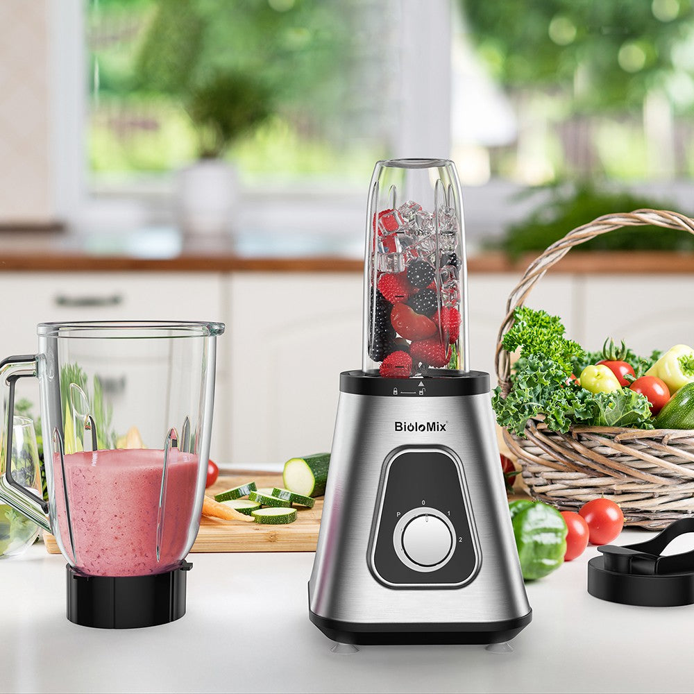 Smoothie mixér BioloMix SF701 1300W s 1,5l skleněnou nádobou, 2 rychlostními stupni a pulzní funkcí