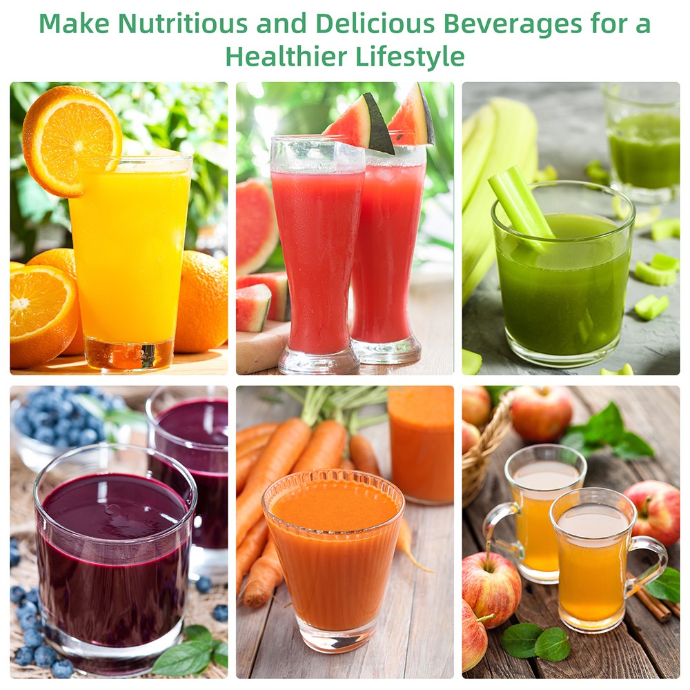 Odšťavňovač BioloMix s lisováním za studena, s plnicím otvorem 78 mm/3,07 palce, výkonným motorem 200 W 40–65 ot./min, tichým a pomalým žvýkacím strojkem