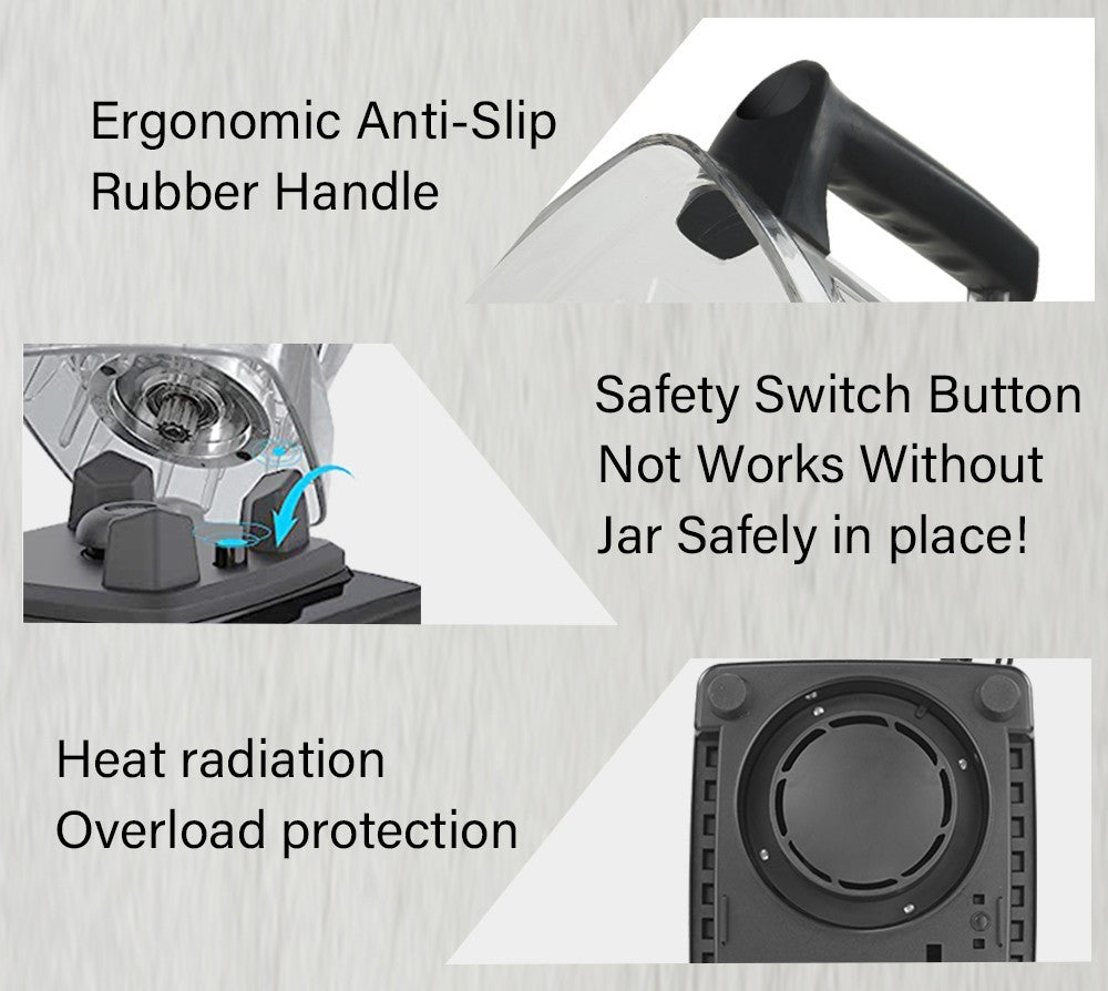 BioloMix T5200 3HP 2200W mixér s časovačem, mixér na ovoce a zeleninu, odšťavňovač, objem 2 l, bez BPA