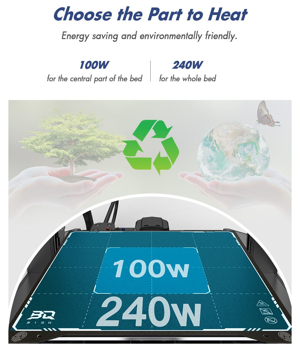 3D tiskárna BIQU Hurakan, firmware Klipper, automatické nivelace, vestavěná mikrosonda, rozdělená podložka, tichý tisk, senzor vybití filamentu, WiFi dálkové ovládání, 220x220x270 mm