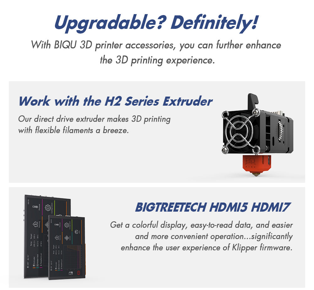 3D tiskárna BIQU Hurakan, firmware Klipper, automatické nivelace, vestavěná mikrosonda, rozdělená podložka, tichý tisk, senzor vybití filamentu, WiFi dálkové ovládání, 220x220x270 mm