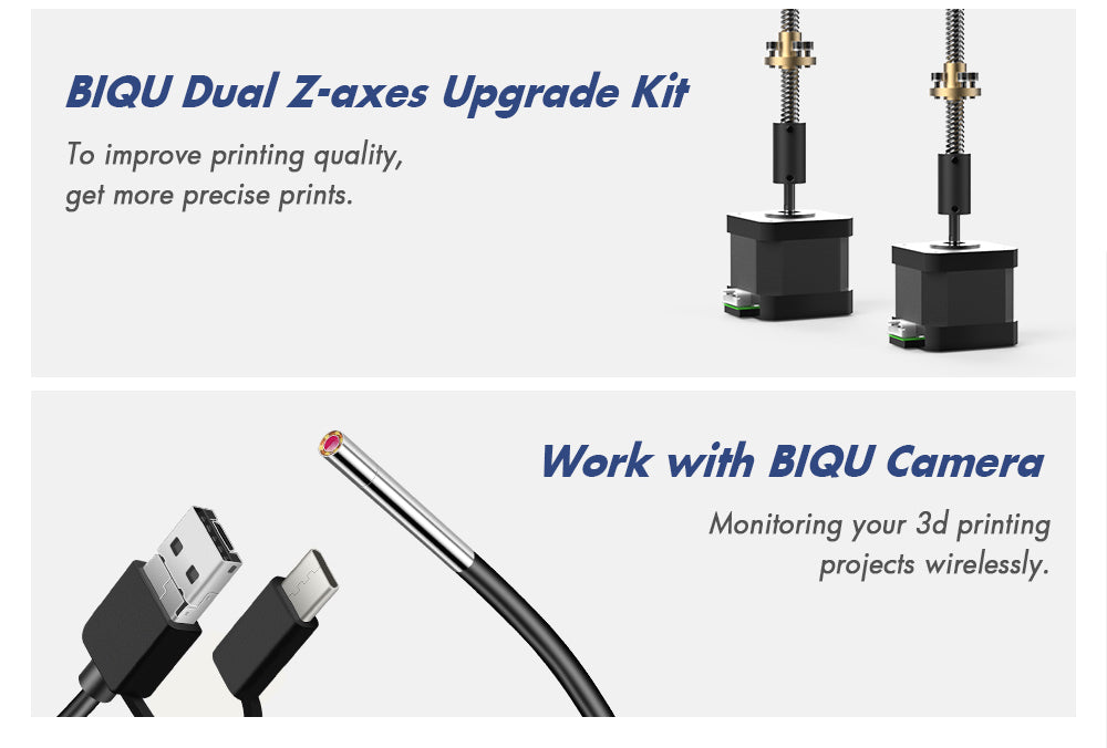 3D tiskárna BIQU Hurakan, firmware Klipper, automatické nivelace, vestavěná mikrosonda, rozdělená podložka, tichý tisk, senzor vybití filamentu, WiFi dálkové ovládání, 220x220x270 mm