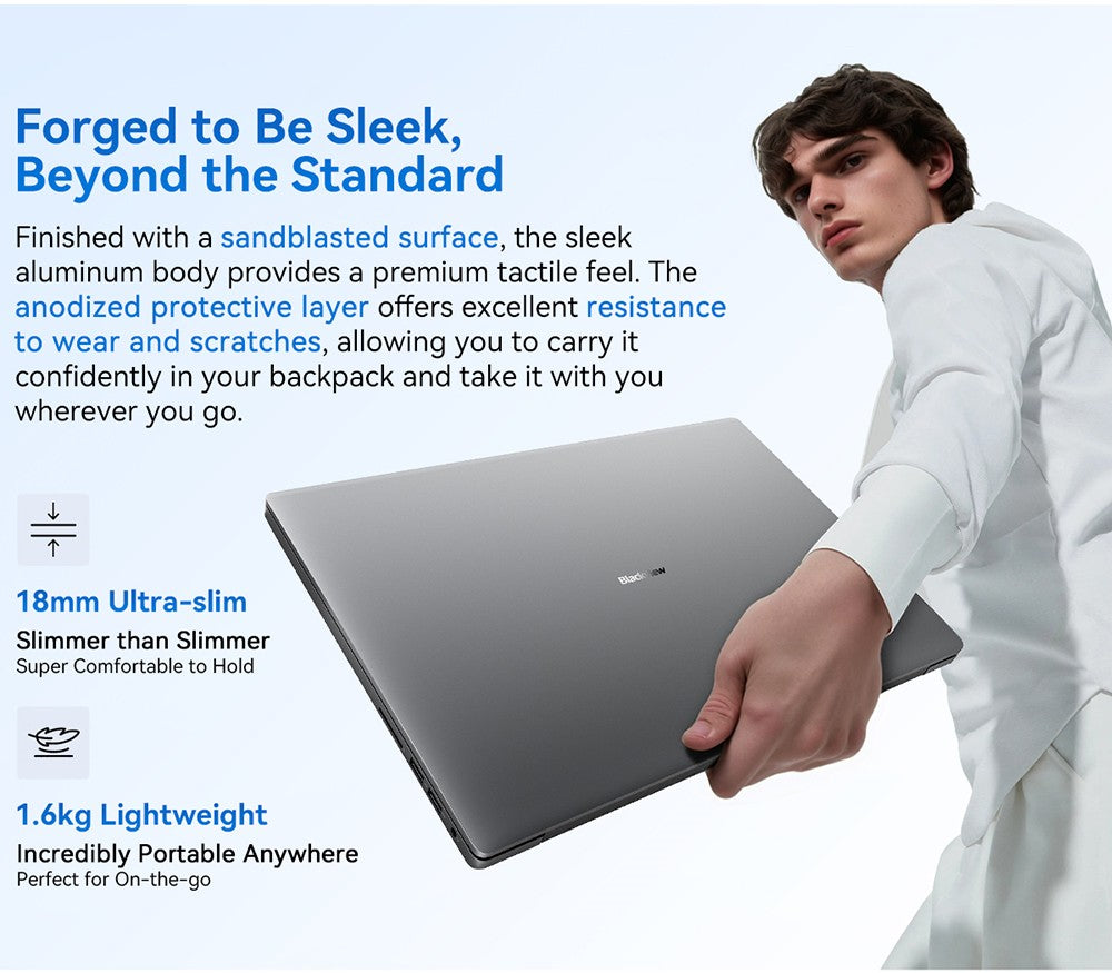 Notebook Blackview Acebook 12, 16palcový IPS displej s rozlišením 1920*1200, Intel Core i5-1030NG7, 4 jádra (max. 3,5 GHz), 16 GB RAM, 512 GB SSD, WiFi 5 a Bluetooth 4.2, 1 plně vybavený port typu C, 2 USB 3.2, 1 USB 2.0, 1 HDMI, 1 SD karta, 1 audio konektor, baterie 57 Wh