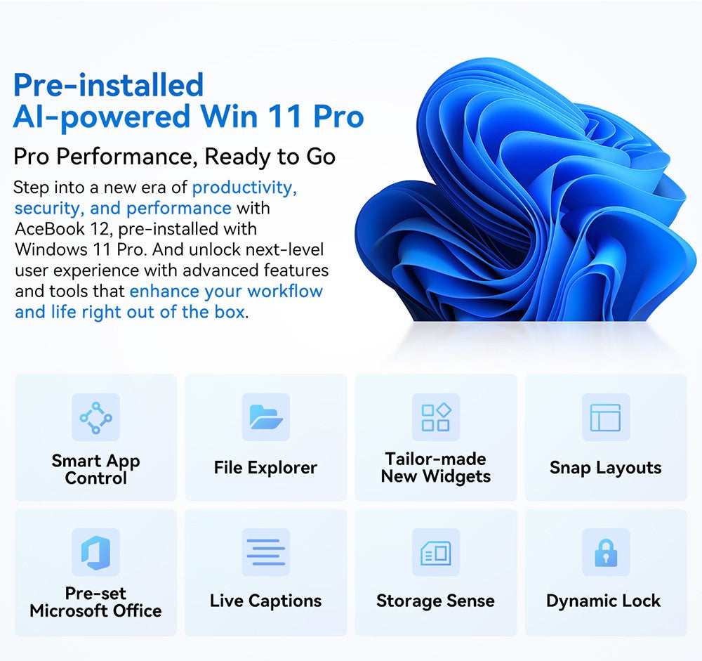 Notebook Blackview Acebook 12, 16palcový IPS displej s rozlišením 1920*1200, Intel Core i5-1030NG7, 4 jádra (max. 3,5 GHz), 16 GB RAM, 512 GB SSD, WiFi 5 a Bluetooth 4.2, 1 plně vybavený port typu C, 2 USB 3.2, 1 USB 2.0, 1 HDMI, 1 SD karta, 1 audio konektor, baterie 57 Wh