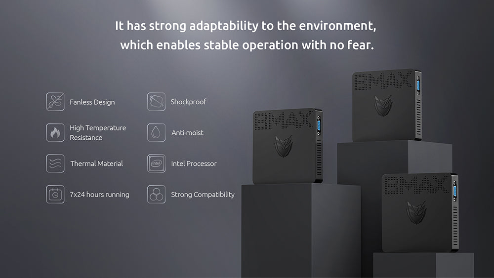 BMAX B1 Pro Mini PC Intel Gemini Lake N4000 až 2,6 GHz Windows 11 8 GB RAM 128 GB SSD 2,4G/5G dvoupásmový WiFi Bluetooth 4.2 - EU