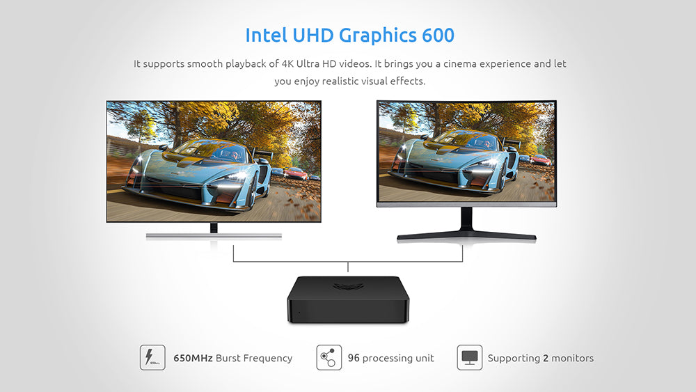 BMAX B1 Pro Mini PC Intel Gemini Lake N4000 až 2,6 GHz Windows 11 8 GB RAM 128 GB SSD 2,4G/5G dvoupásmový WiFi Bluetooth 4.2 - EU