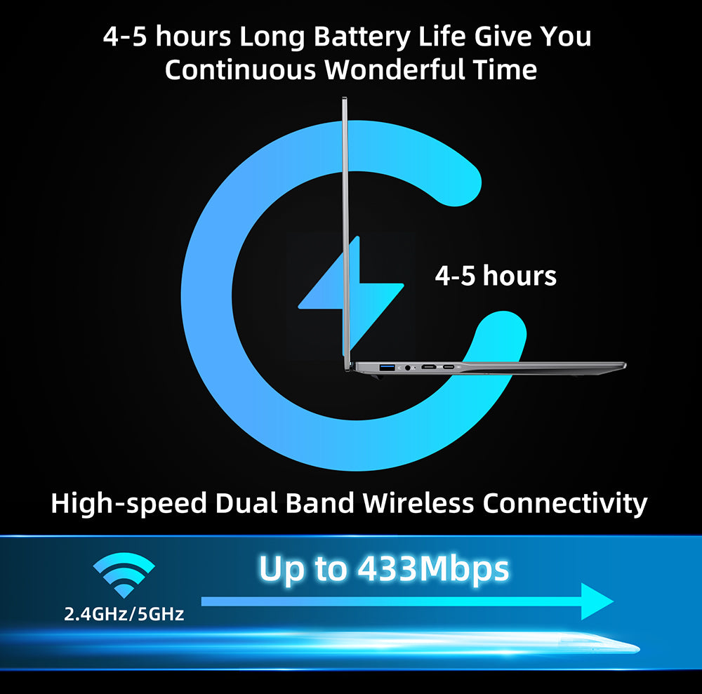 Notebook BMAX X15 Pro, 15,6 palcový IPS displej s rozlišením 1920*1080, Intel N95, 4 jádra, max. 3,4 GHz, 16 GB RAM, 512 GB SSD, WiFi 5, Bluetooth 5.0, baterie 5000 mAh, 1x USB 3.2, 1x Mini HDMI, 1x slot pro Micro SD kartu, 1x konektor pro sluchátka, klávesnice plné velikosti