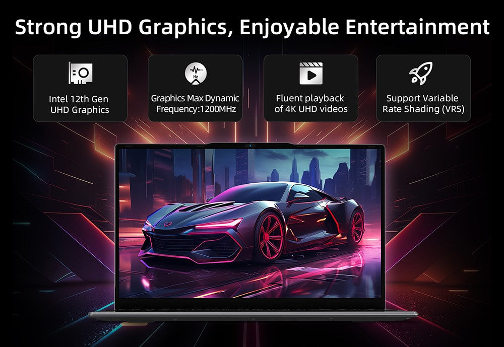 Notebook BMAX X15 Pro, 15,6 palcový IPS displej s rozlišením 1920*1080, Intel N95, 4 jádra, max. 3,4 GHz, 16 GB RAM, 512 GB SSD, WiFi 5, Bluetooth 5.0, baterie 5000 mAh, 1x USB 3.2, 1x Mini HDMI, 1x slot pro Micro SD kartu, 1x konektor pro sluchátka, klávesnice plné velikosti