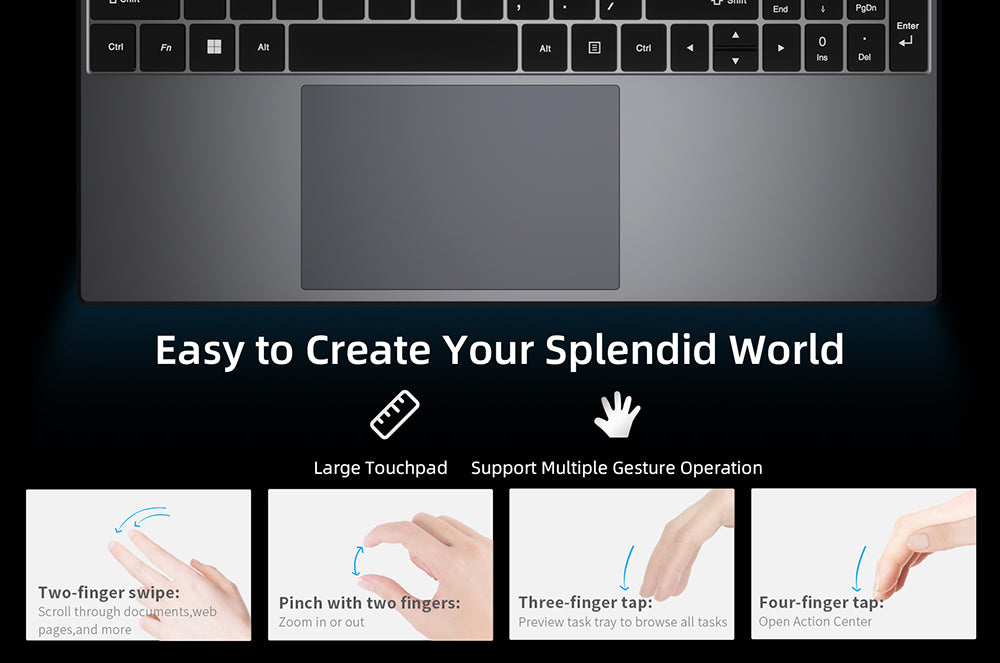 Notebook BMAX X15 Pro, 15,6 palcový IPS displej s rozlišením 1920*1080, Intel N95, 4 jádra, max. 3,4 GHz, 16 GB RAM, 512 GB SSD, WiFi 5, Bluetooth 5.0, baterie 5000 mAh, 1x USB 3.2, 1x Mini HDMI, 1x slot pro Micro SD kartu, 1x konektor pro sluchátka, klávesnice plné velikosti