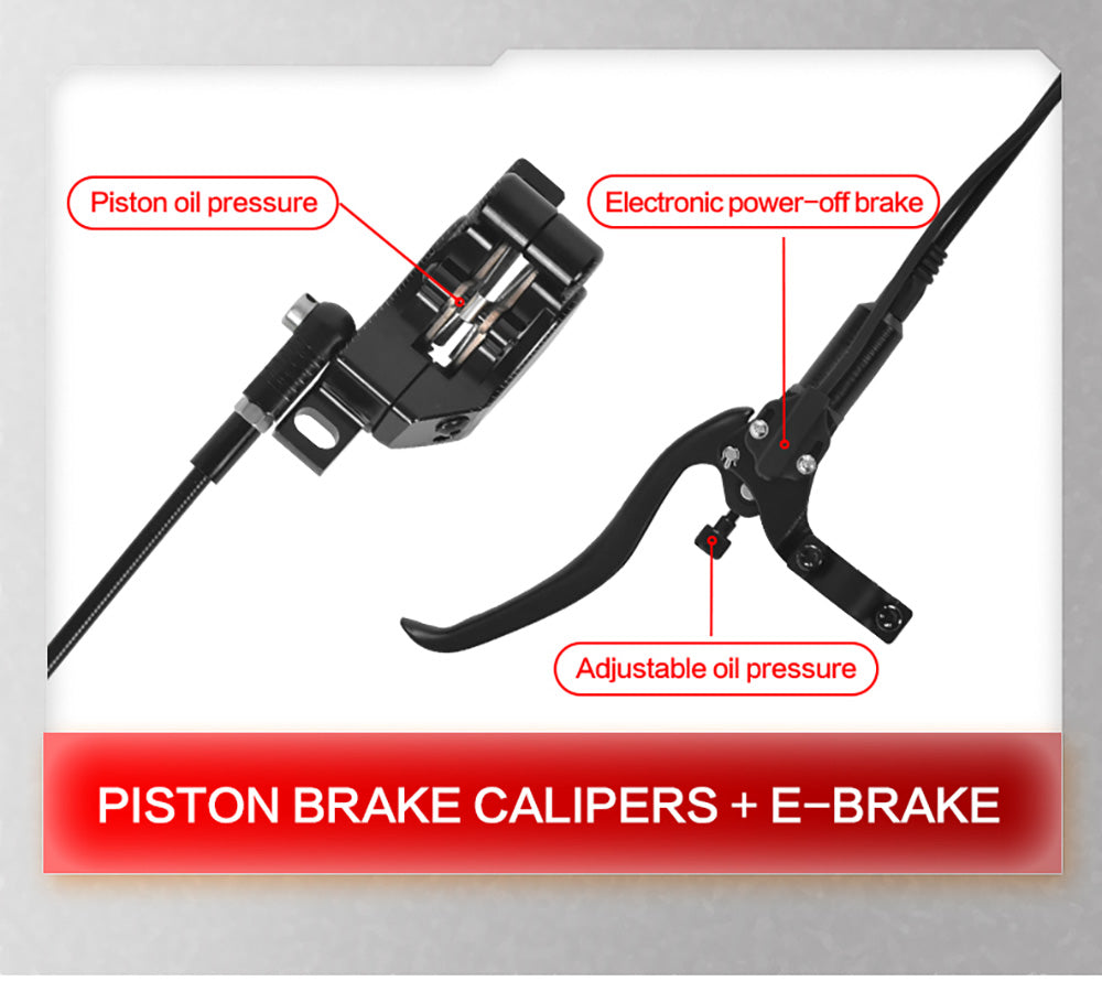 Elektrická koloběžka BOYUEDA Q7 Pro, motor 2*1600 W, baterie 52 V 19 Ah, pneumatiky 10 palců, maximální rychlost 70 km/h, dojezd 70 km, dvojité hydraulické kotoučové brzdy, přední hydraulický tlumič a zadní pružinový tlumič, ovládání pomocí aplikace