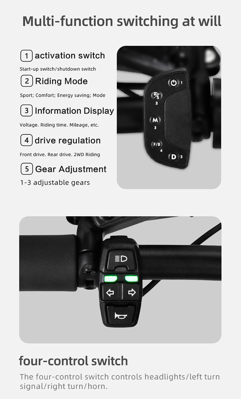 Elektrická koloběžka BOYUEDA Q7 Pro Max, motor 1600 W*2, baterie 52 V 28 Ah, pneumatiky 10 palců, maximální rychlost 70 km/h, dojezd 110 km, dvojité hydraulické kotoučové brzdy, přední hydraulický tlumič a zadní pružinový tlumič, LCD displej