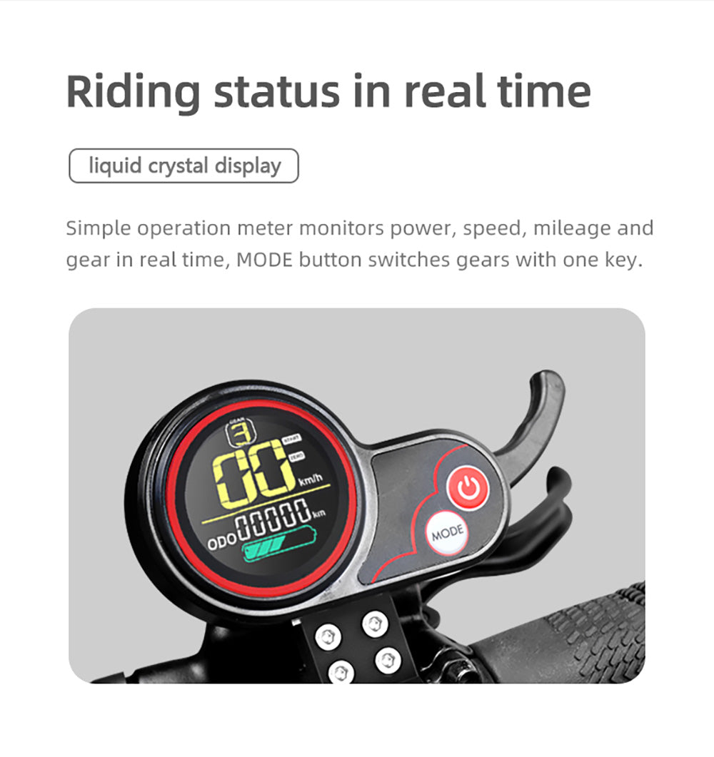 Elektrická koloběžka BOYUEDA S3-11, motor 2*3000 W, baterie 60 V 38 Ah, pneumatiky 11 palců, maximální rychlost 85 km/h, dojezd 120 km, dvojité hydraulické kotoučové brzdy, hydraulický tlumič, LCD displej