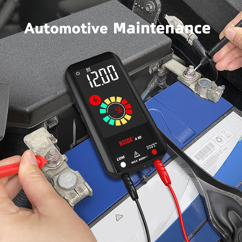 BSIDE A10 Inteligentní digitální multimetr, 9999 True RMS EBTN barevný displej, DC AC napětí Kapacita Ohm Dioda NCV Hz Tester vodičů pod napětím