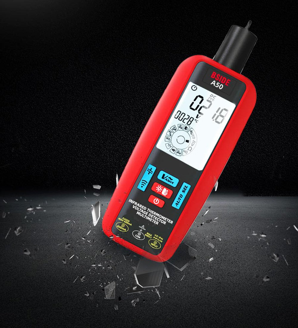 Digitální multimetr BSIDE A50, 6000 měřicích bodů, elektrická testovací sonda, tester úniku, tester napětí/proudu/kapacity/odporu