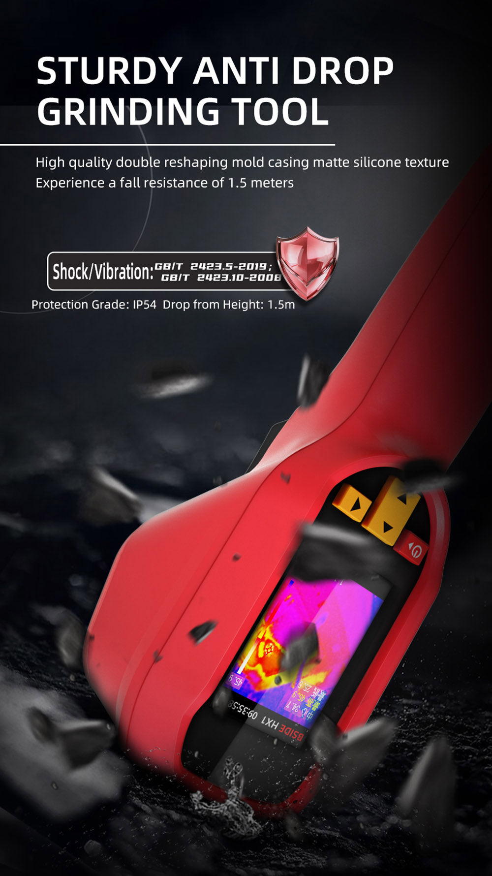 Termokamera BSIDE HX1, 240*240P, 2,4palcový LCD displej, krytí IP54