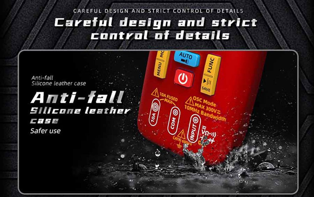 Digitální osciloskop BSIDE O1, ruční multimetr, ukládání tvarů vln, vzorkovací frekvence 48MSa/s 10MHz, profesionální tester elektronických součástek - červený