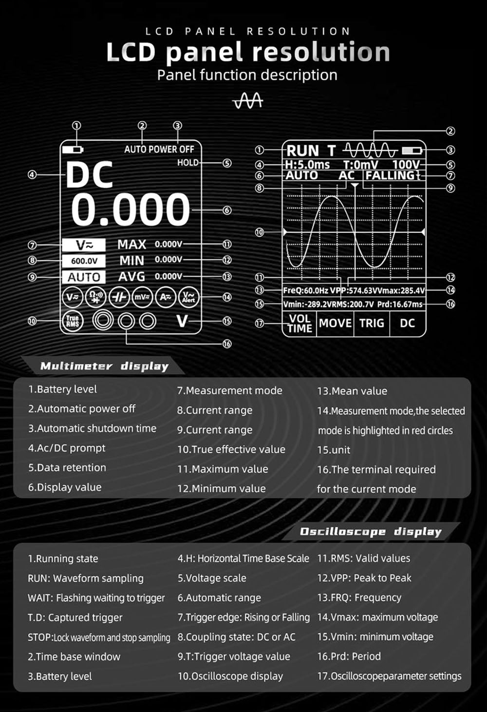 Digitální osciloskop BSIDE O1, ruční multimetr, ukládání tvarů vln, vzorkovací frekvence 48MSa/s 10MHz, profesionální tester elektronických součástek - červený